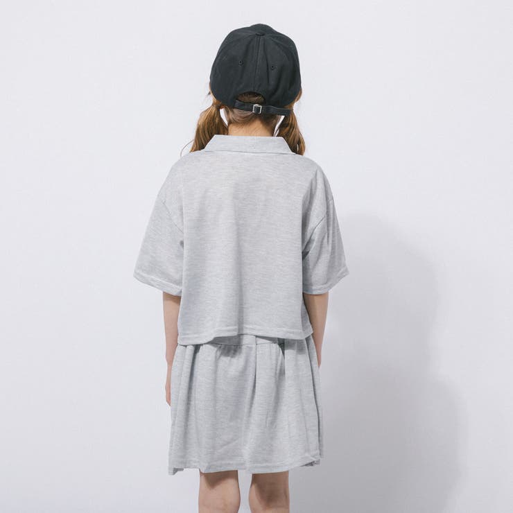 【2点セット】クロップドロゴプリントポロトップス＋フレアスカート | URBAN CHERRY | 詳細画像7 