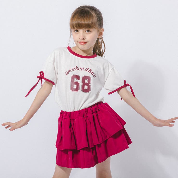 【2点セット】サイドラインロゴプリントトップス＋ティアードスカート | URBAN CHERRY | 詳細画像12 