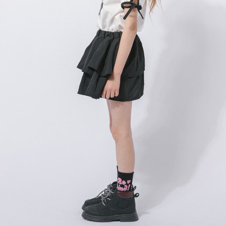 【2点セット】サイドラインロゴプリントトップス＋ティアードスカート | URBAN CHERRY | 詳細画像17 