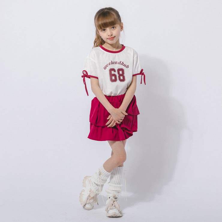 【2点セット】サイドラインロゴプリントトップス＋ティアードスカート | URBAN CHERRY | 詳細画像19 