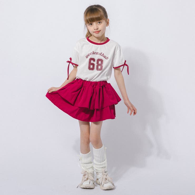 【2点セット】サイドラインロゴプリントトップス＋ティアードスカート | URBAN CHERRY | 詳細画像20 