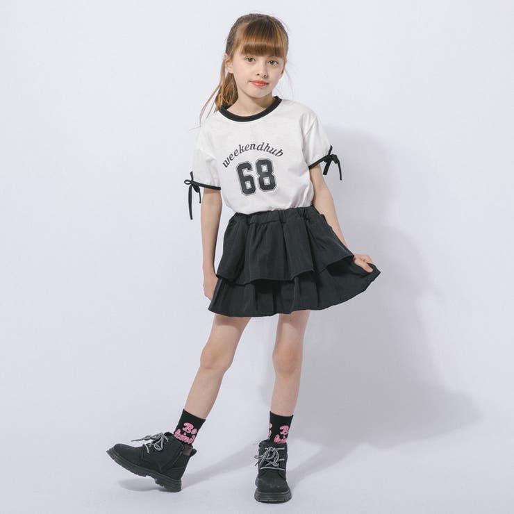 【2点セット】サイドラインロゴプリントトップス＋ティアードスカート | URBAN CHERRY | 詳細画像22 