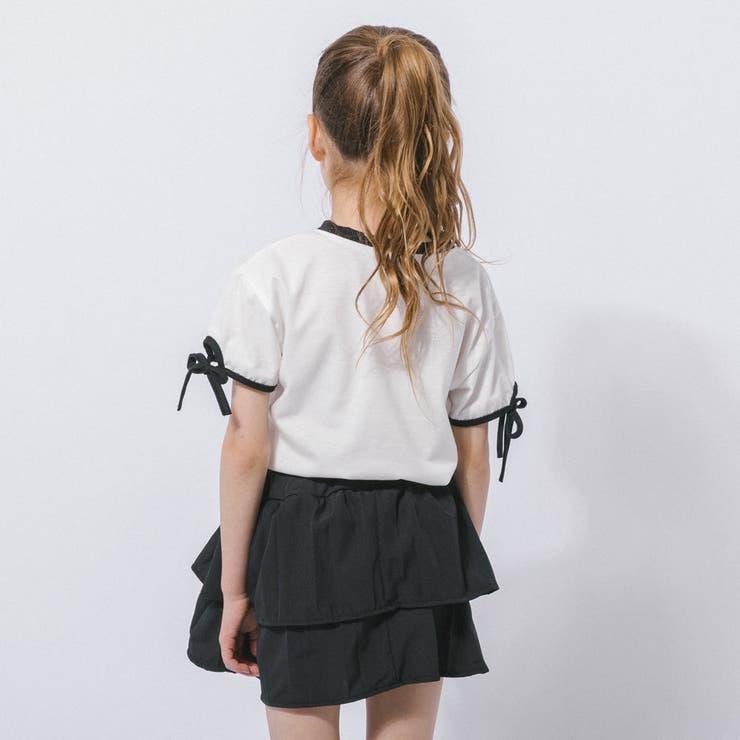 【2点セット】サイドラインロゴプリントトップス＋ティアードスカート | URBAN CHERRY | 詳細画像9 