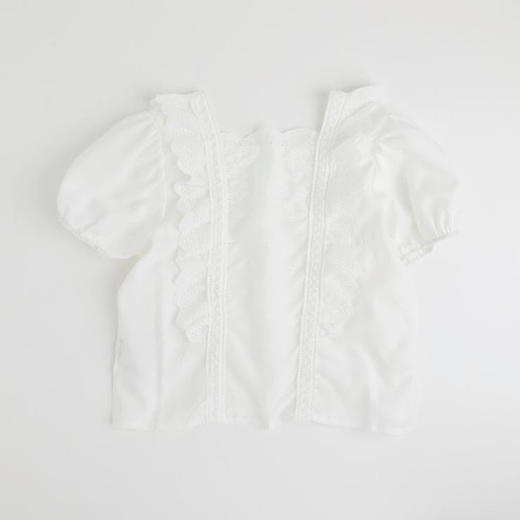 【2点セット】カットワークレーススクエアネックブラウス＋デニムキュロットスカート | URBAN CHERRY | 詳細画像4 