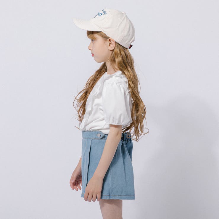 【2点セット】カットワークレーススクエアネックブラウス＋デニムキュロットスカート | URBAN CHERRY | 詳細画像6 