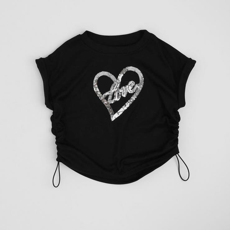 【2点セット】サイドギャザーハートTシャツ＋アシンメトリーダメージデニムスカート | URBAN CHERRY | 詳細画像7 