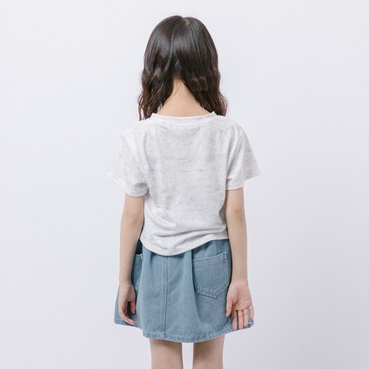 【2点セット】バタフライデザインミニTシャツ＋フロントポケットデニムスカート | URBAN CHERRY | 詳細画像8 