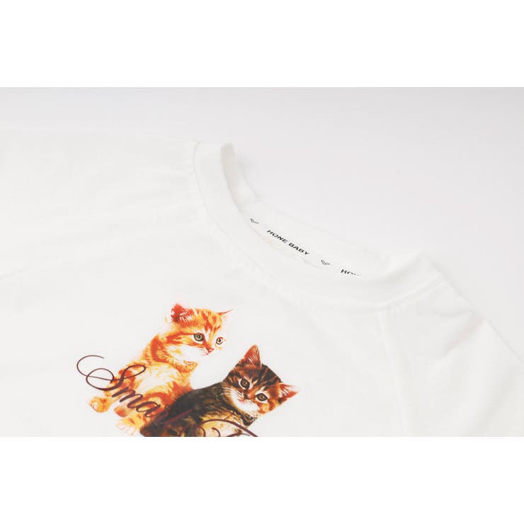 【2点セット】レースフリルドッキングキャットプリントTシャツ＋デニムショートパン… | URBAN CHERRY | 詳細画像17 