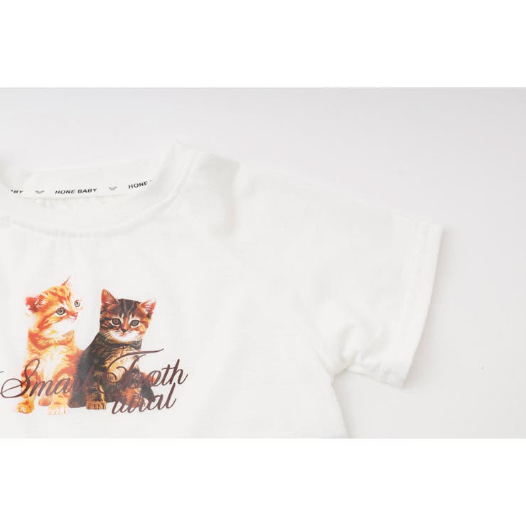 【2点セット】レースフリルドッキングキャットプリントTシャツ＋デニムショートパン… | URBAN CHERRY | 詳細画像21 