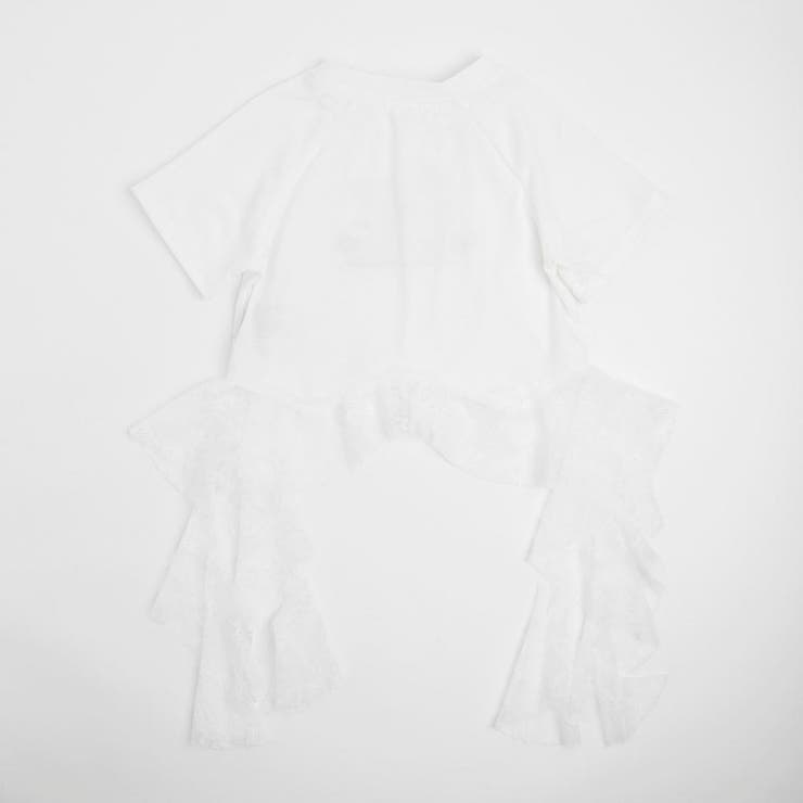 【2点セット】レースフリルドッキングキャットプリントTシャツ＋デニムショートパン… | URBAN CHERRY | 詳細画像5 