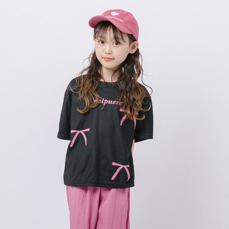 【2点セット】リボンプリントオーバーサイズTシャツ＋カラーストレートパンツ | URBAN CHERRY | 詳細画像11 