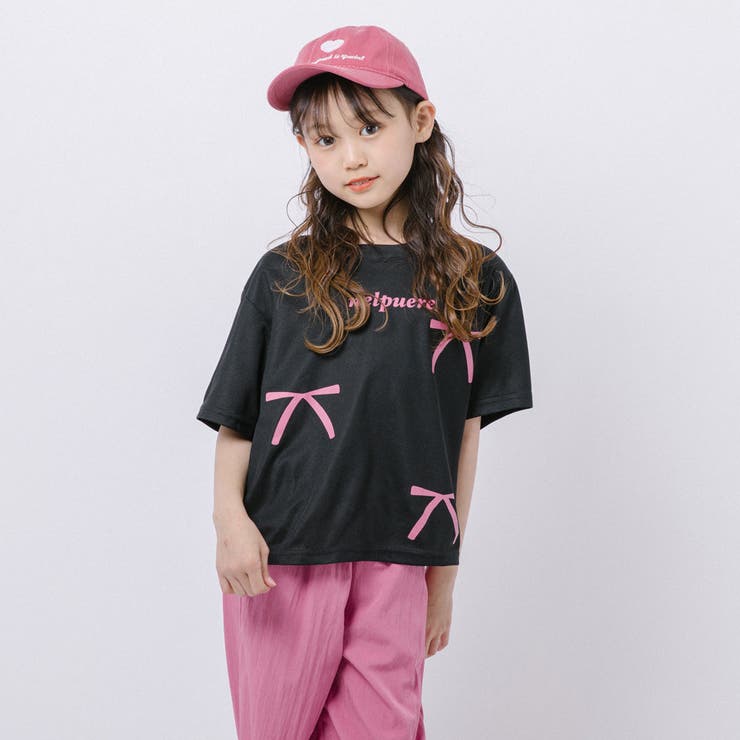 【2点セット】リボンプリントオーバーサイズTシャツ＋カラーストレートパンツ | URBAN CHERRY | 詳細画像12 