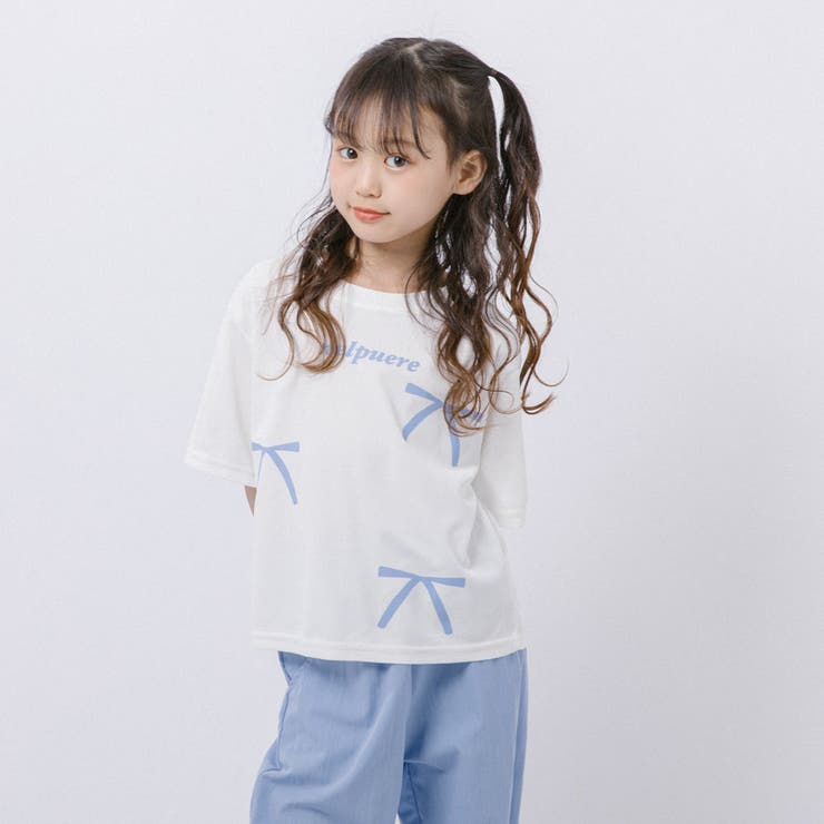 【2点セット】リボンプリントオーバーサイズTシャツ＋カラーストレートパンツ | URBAN CHERRY | 詳細画像13 