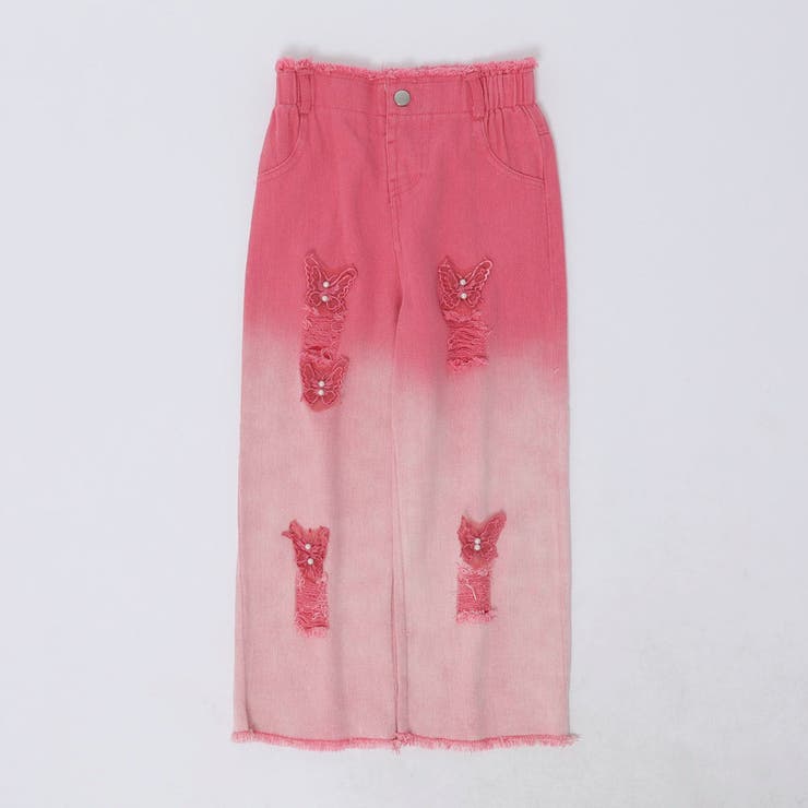 【2点セット】バタフライデザインタンクトップ＋グラデーションダメージデニムパンツ | URBAN CHERRY | 詳細画像17 