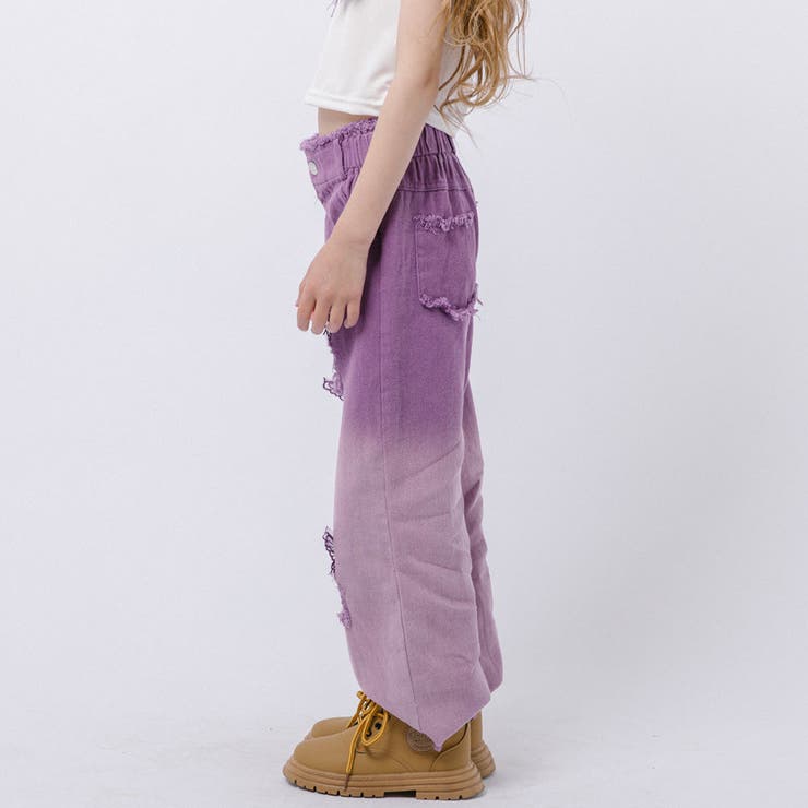 【2点セット】バタフライデザインタンクトップ＋グラデーションダメージデニムパンツ | URBAN CHERRY | 詳細画像24 