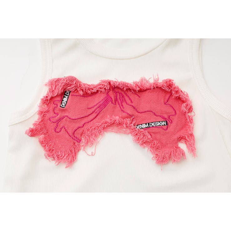 【2点セット】バタフライデザインタンクトップ＋グラデーションダメージデニムパンツ | URBAN CHERRY | 詳細画像37 