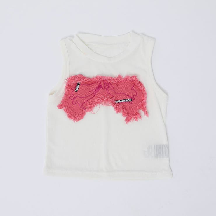 【2点セット】バタフライデザインタンクトップ＋グラデーションダメージデニムパンツ | URBAN CHERRY | 詳細画像7 