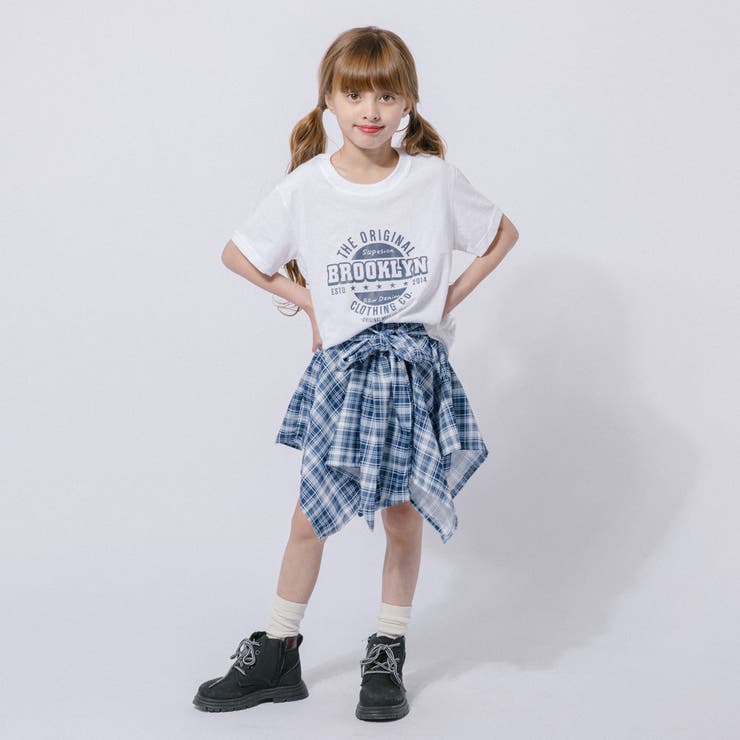 【2点セット】ロゴプリントTシャツ＋巻きシャツ風スカート | URBAN CHERRY | 詳細画像16 