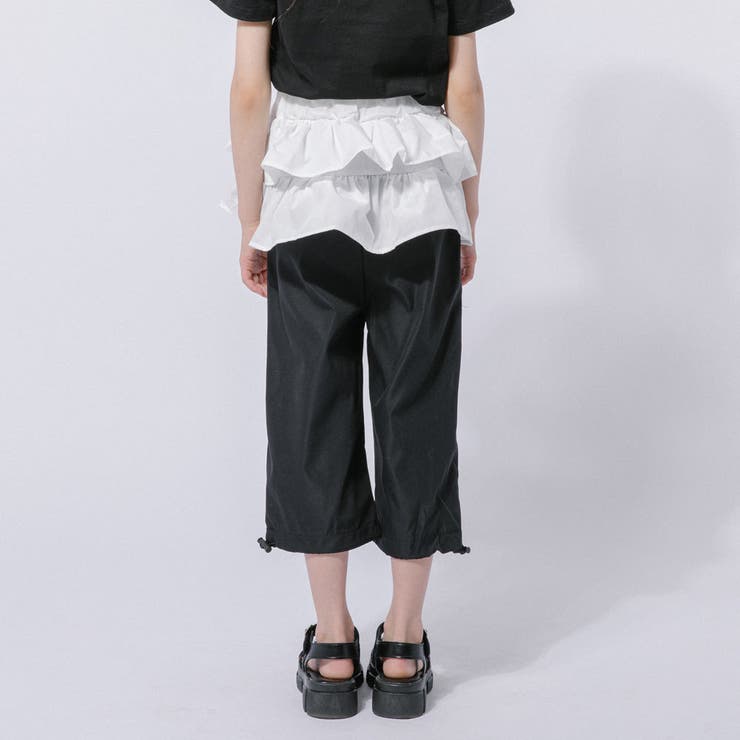 【2点セット】リボンプリントクロップドTシャツ＋フリルドッキングパンツ | URBAN CHERRY | 詳細画像15 