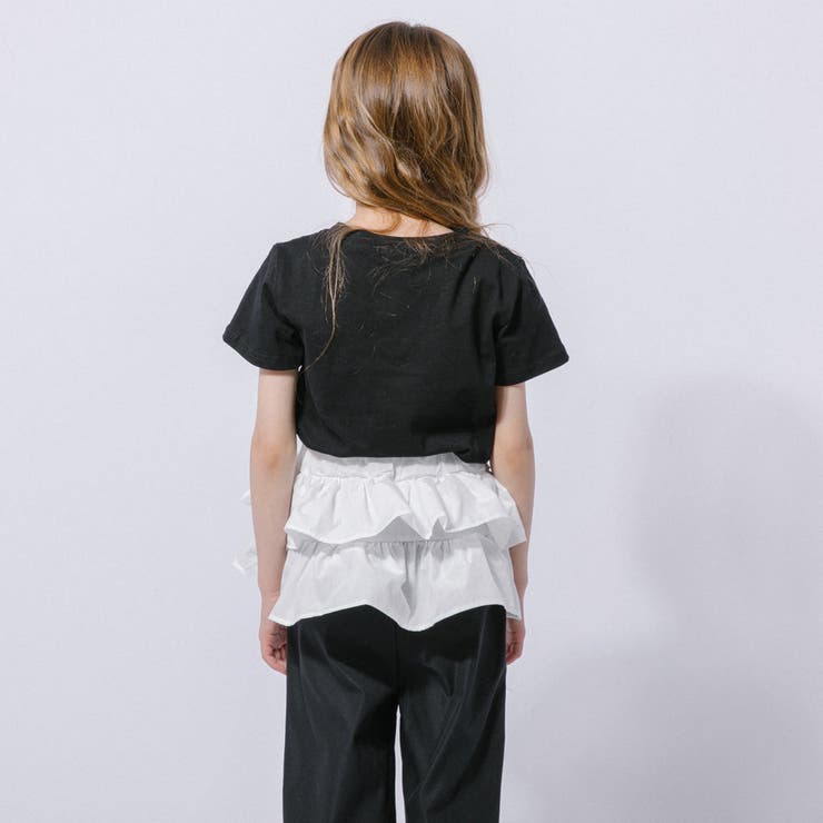 【2点セット】リボンプリントクロップドTシャツ＋フリルドッキングパンツ | URBAN CHERRY | 詳細画像4 