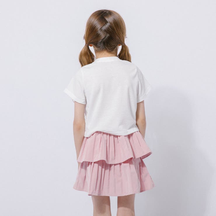 【2点セット】ミニリボンデザインTシャツ＋プリーツティアードスカート | URBAN CHERRY | 詳細画像7 
