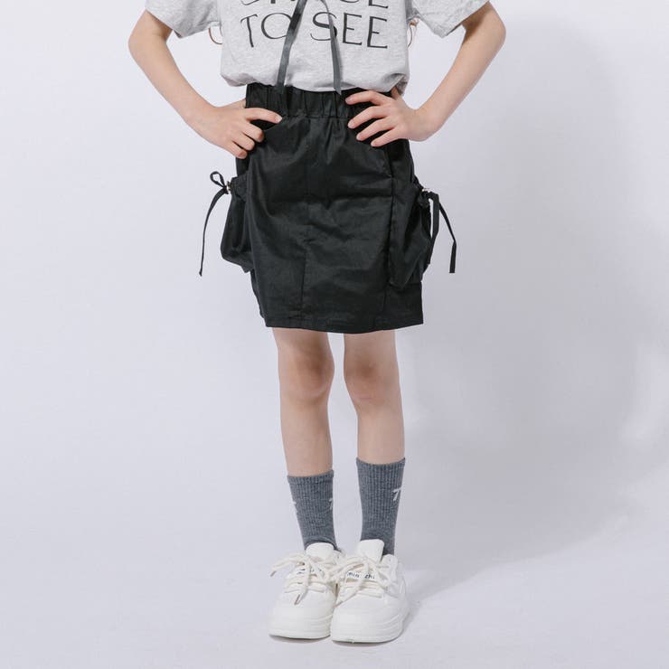 【2点セット】フレンチロゴプリントリボンTシャツ＋カーゴミニスカート | URBAN CHERRY | 詳細画像12 