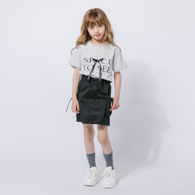 【2点セット】フレンチロゴプリントリボンTシャツ＋カーゴミニスカート | URBAN CHERRY | 詳細画像15 
