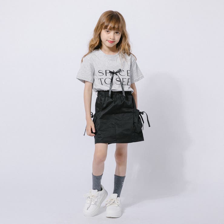 【2点セット】フレンチロゴプリントリボンTシャツ＋カーゴミニスカート | URBAN CHERRY | 詳細画像3 