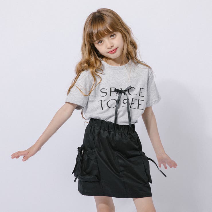 【2点セット】フレンチロゴプリントリボンTシャツ＋カーゴミニスカート | URBAN CHERRY | 詳細画像8 