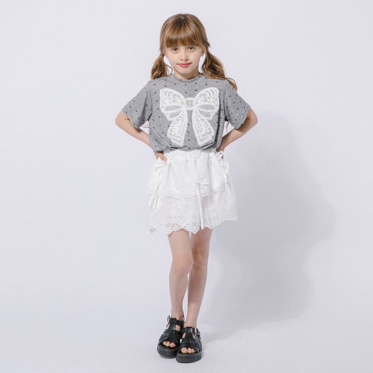 【2点セット】レースリボンミニドットTシャツ＋レーススカート | URBAN CHERRY | 詳細画像16 