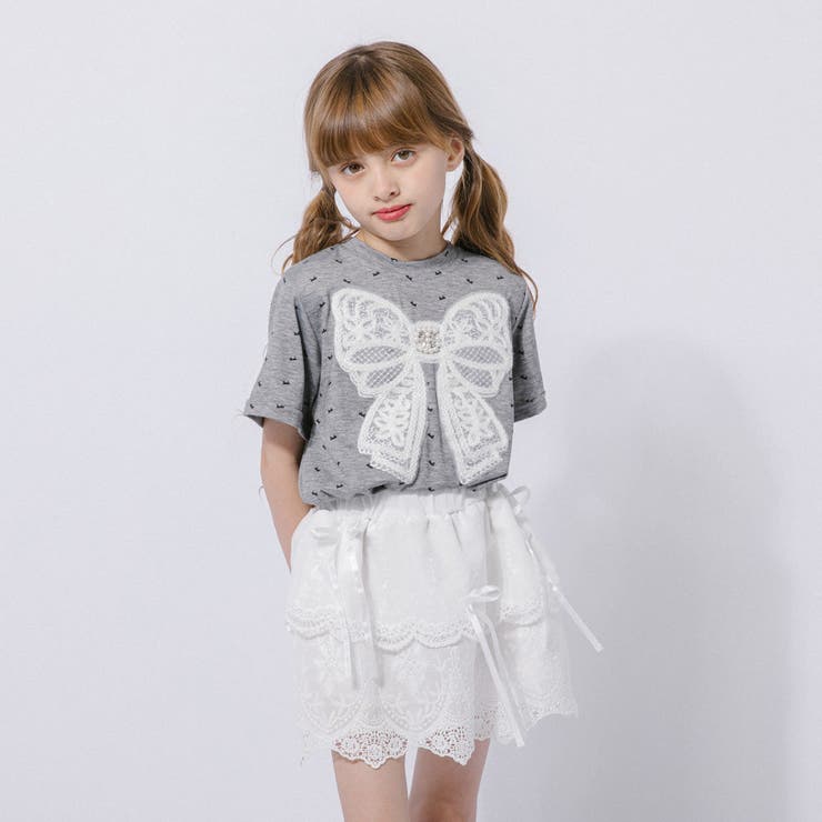 【2点セット】レースリボンミニドットTシャツ＋レーススカート | URBAN CHERRY | 詳細画像9 