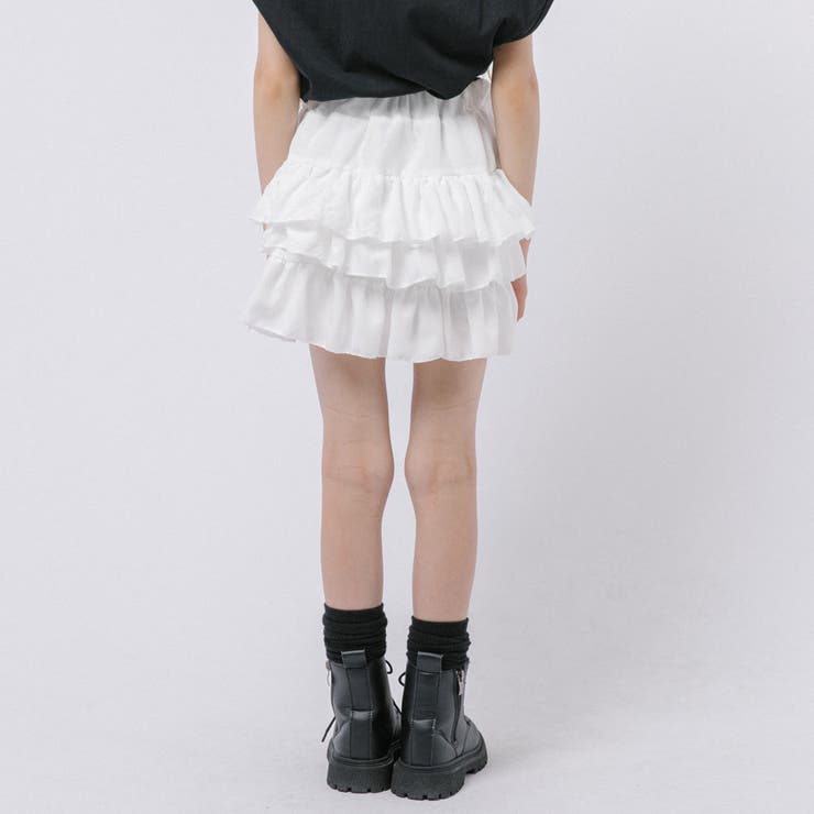 【2点セット】パールリボンフレンチスリーブTシャツ＋ティアードスカート | URBAN CHERRY | 詳細画像18 