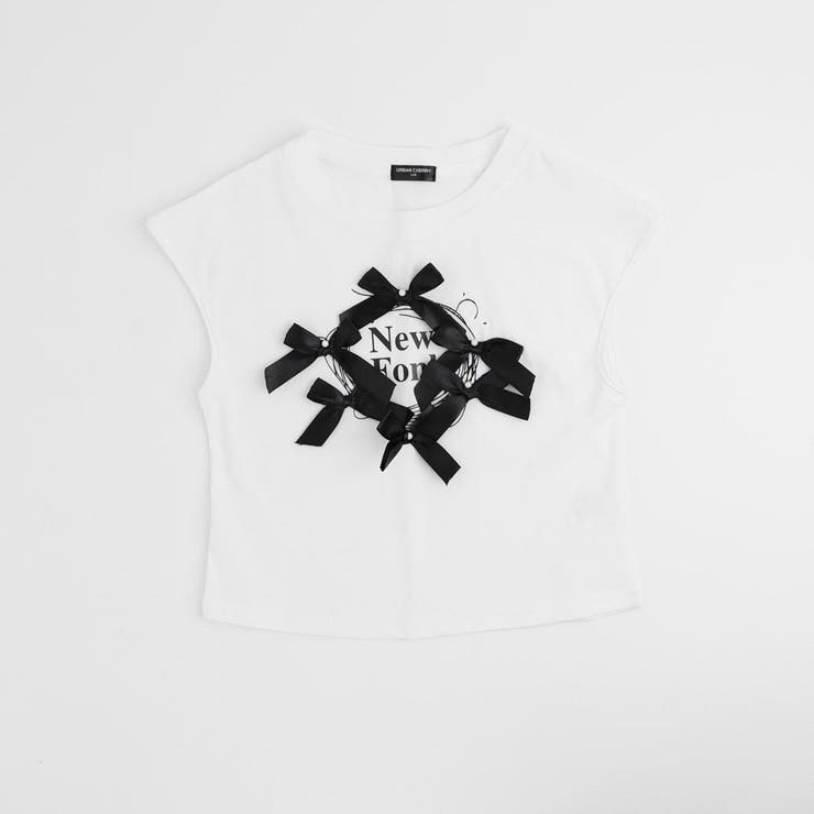 【2点セット】パールリボンフレンチスリーブTシャツ＋ティアードスカート | URBAN CHERRY | 詳細画像5 