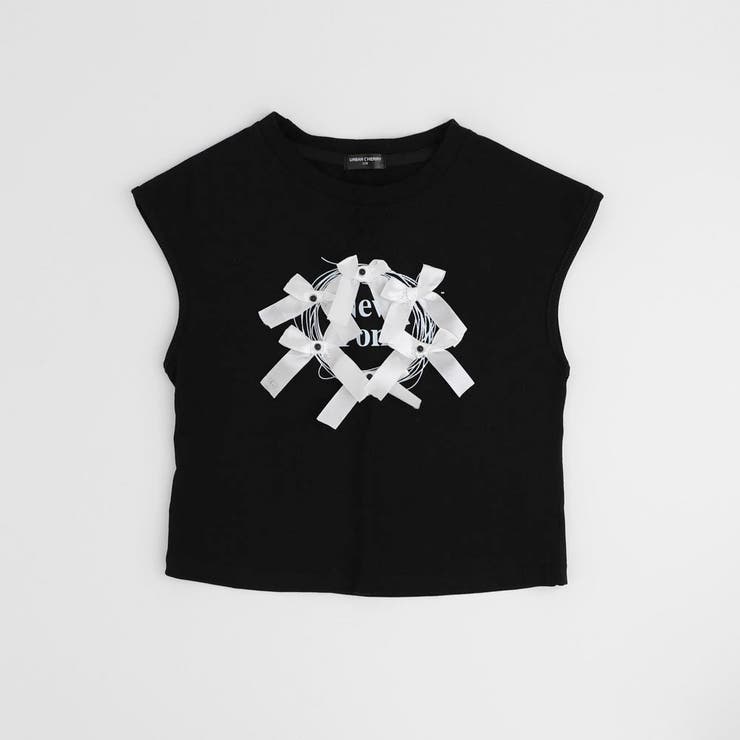 【2点セット】パールリボンフレンチスリーブTシャツ＋ティアードスカート | URBAN CHERRY | 詳細画像7 