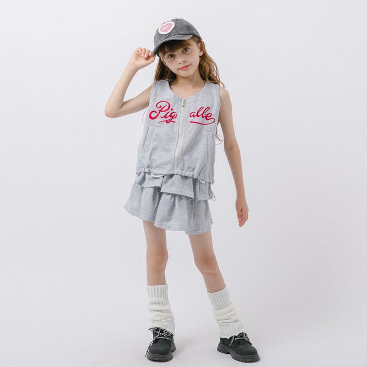 【2点セット】フロントジップノースリーブトップス＋ティアードスカート | URBAN CHERRY | 詳細画像3 