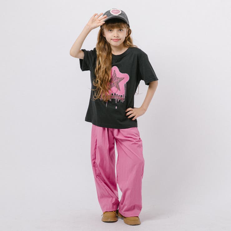 【2点セット】フロントネオンスタープリントTシャツ＋カラーストレートパンツ | URBAN CHERRY | 詳細画像3 