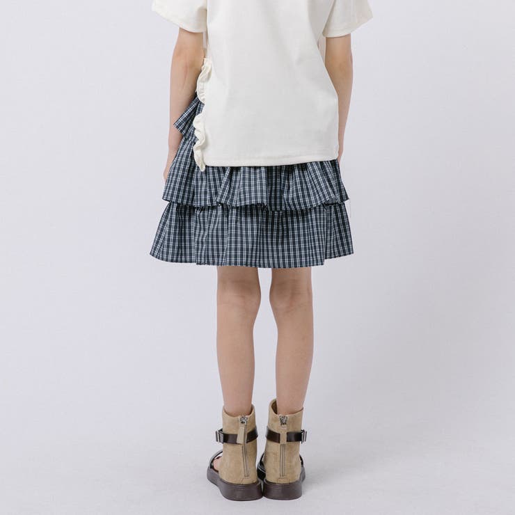 【2点セット】サイドスリットプリントTシャツ＋チェックティアードスカート | URBAN CHERRY | 詳細画像11 