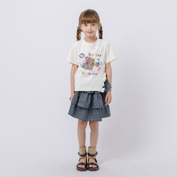 【2点セット】サイドスリットプリントTシャツ＋チェックティアードスカート | URBAN CHERRY | 詳細画像13 