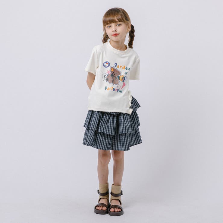 【2点セット】サイドスリットプリントTシャツ＋チェックティアードスカート | URBAN CHERRY | 詳細画像14 