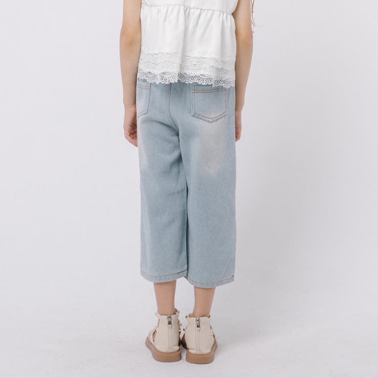 【2点セット】ノースリーブレースペプラムトップス＋デニムパンツ | URBAN CHERRY | 詳細画像14 