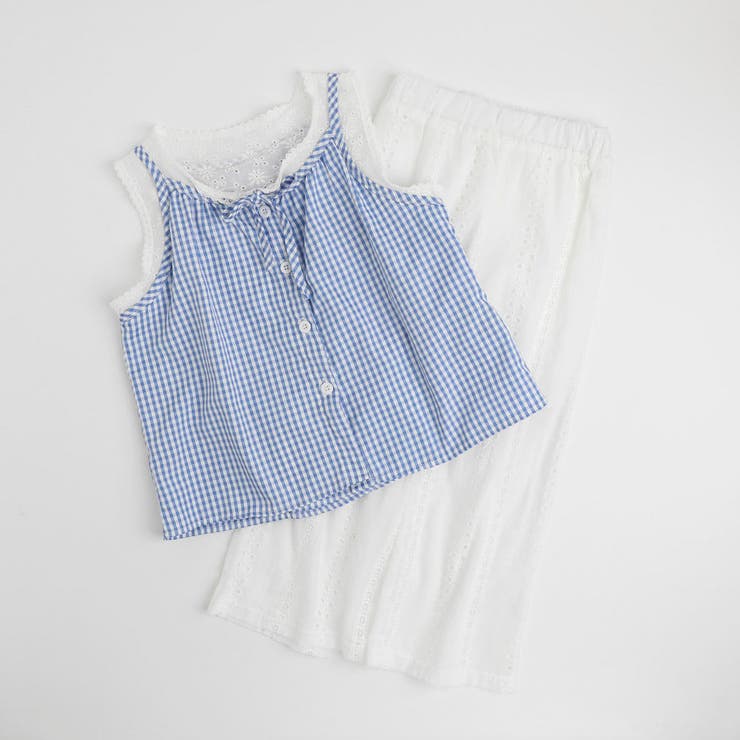 【2点セット】ギンガムチェックキャミトップス＋レースパンツ | URBAN CHERRY | 詳細画像2 