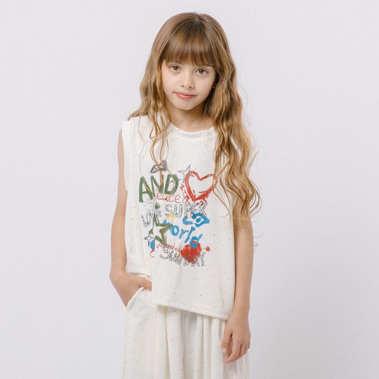 【2点セット】ペイントライクプリントノースリーブトップス＋リラックスパンツ | URBAN CHERRY | 詳細画像11 