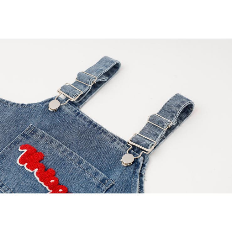 【2点セット】フロッキーロゴデザインデニムビスチェ＋ストレートパンツ | URBAN CHERRY | 詳細画像17 