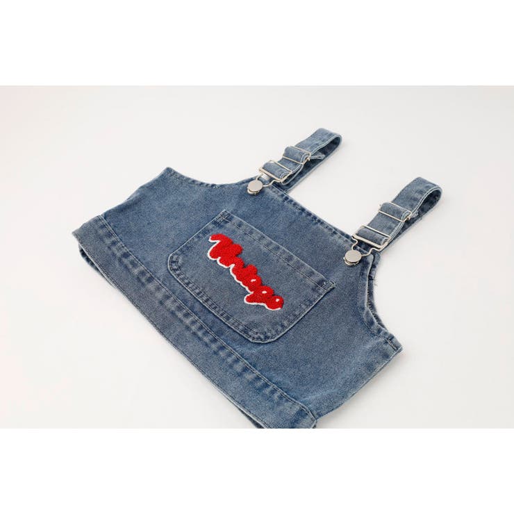 【2点セット】フロッキーロゴデザインデニムビスチェ＋ストレートパンツ | URBAN CHERRY | 詳細画像18 