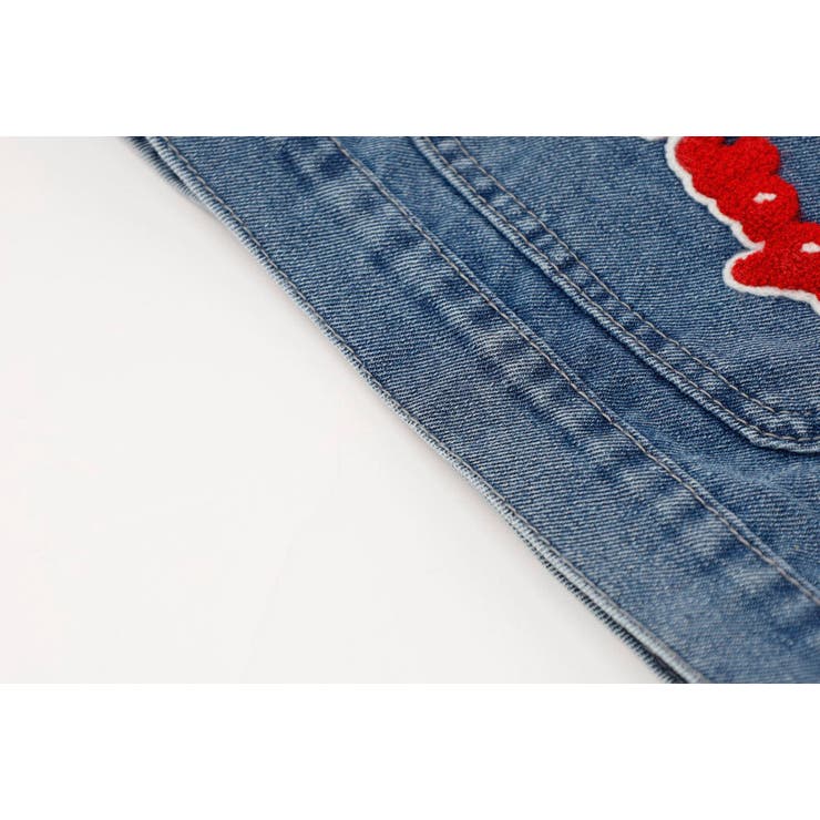 【2点セット】フロッキーロゴデザインデニムビスチェ＋ストレートパンツ | URBAN CHERRY | 詳細画像19 