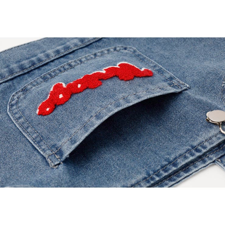 【2点セット】フロッキーロゴデザインデニムビスチェ＋ストレートパンツ | URBAN CHERRY | 詳細画像22 