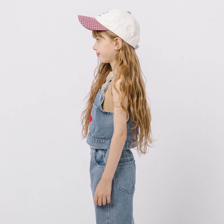 【2点セット】フロッキーロゴデザインデニムビスチェ＋ストレートパンツ | URBAN CHERRY | 詳細画像7 