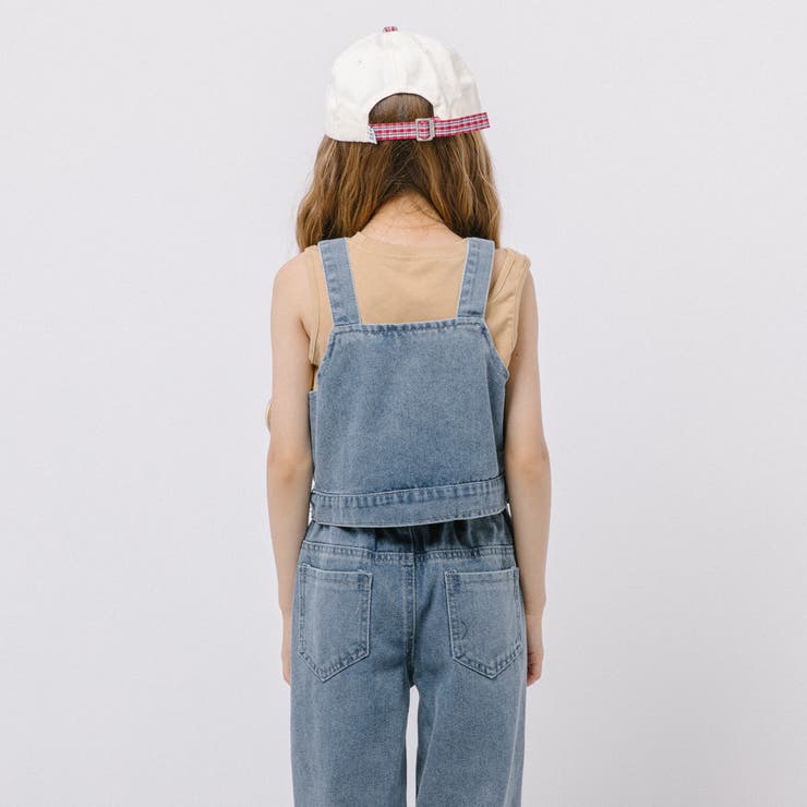 【2点セット】フロッキーロゴデザインデニムビスチェ＋ストレートパンツ | URBAN CHERRY | 詳細画像8 