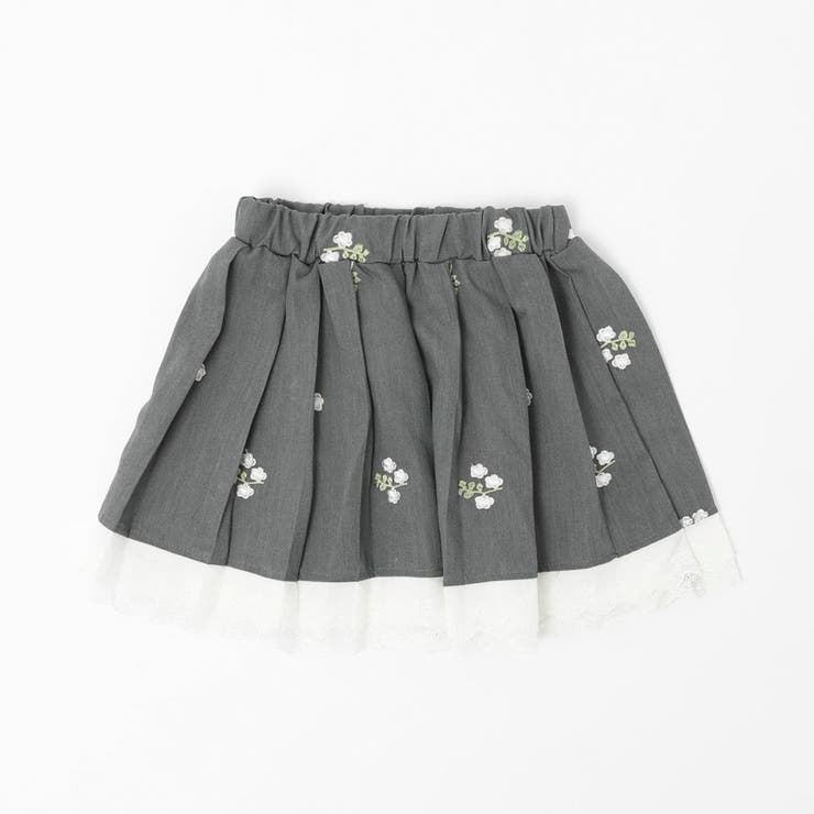 【2点セット】レースカラーフラワー刺繍トップス＋プリーツスカート | URBAN CHERRY | 詳細画像10 