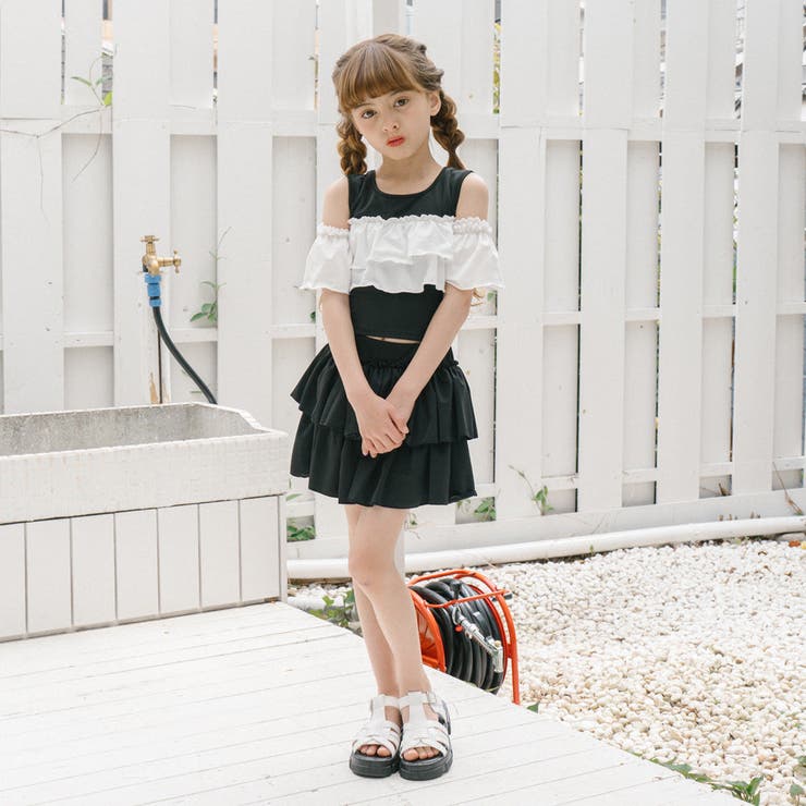 【セパレート2点セット】オープンショルダードッキングフリルトップス＋フリルフレア… | URBAN CHERRY | 詳細画像17 